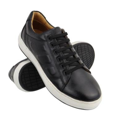 Imagem de Sapatênis Masculino Casual Ultra 100% Couro Preto - 3150-Masculino