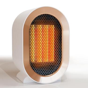 Imagem de Swocky Aquecedor de ambiente portátil elétrico interno, aquecedor de mesa pessoal de 1200 W, cerâmica de aquecimento silencioso rápido para uso em salas grandes, quarto e escritório (preto)