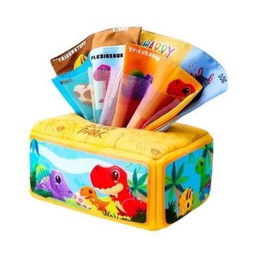 Imagem de Brinquedo Sensorial Montessori Para Bebês: Caixa De Lenços Com Papel A