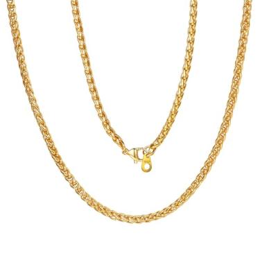 Imagem de Colar de corrente de reposição para pingente/pingente ChainsPro de 3/6 mm, caixa de 3/6 mm, banhado a ouro 18K (caixa de presente de envio)