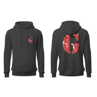 Imagem de Moletom Unissex Canguru Com Capuz Letra Namorados Casal Blusa De Frio 