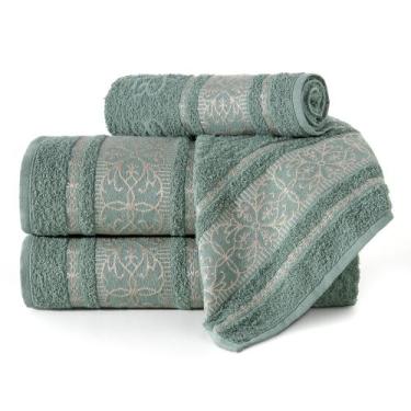 Imagem de Kit Toalha de Banho e Rosto 4 Peças 100% Algodão Grande Grossa Fibra F