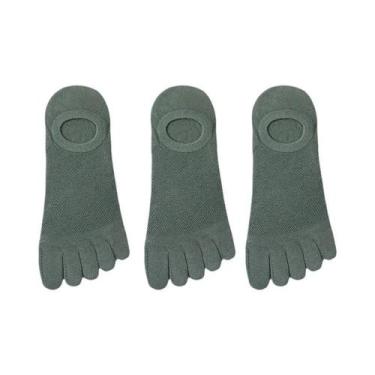 Imagem de Meias Masculinas Respiráveis Casuais Com Dedos Separados, 3 Pares, De 