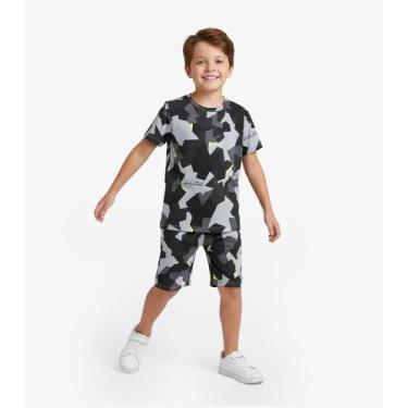 Imagem de Pijama Infantil Camiseta e Bermuda Select Cinza, 10, Cinza