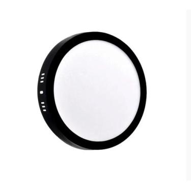 Imagem de Luminária Plafon 18w LED Sobrepor Redondo Preto Bivolt 6k - LLUM