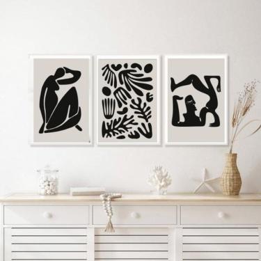 Imagem de Kit 3 Quadros Decorativos Matisse Escultura Pb 33X24Cm Vidro