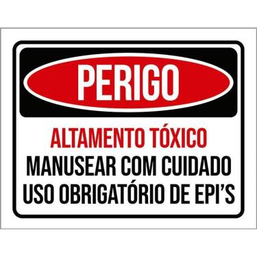 Imagem de Placa Perigo Altamente Tóxico Uso Epi 36X46