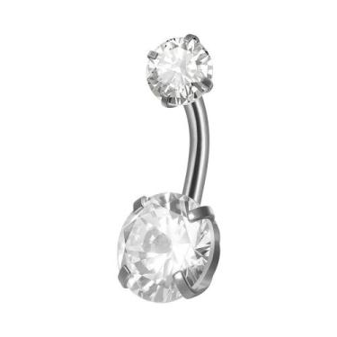 Imagem de Piercing De Umbigo Em Titânio Com Zircônia 16G, Joia Corporal Com Zirc