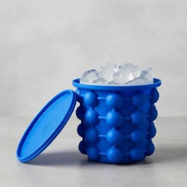 Imagem de Forma De Gelo Silicone Com Tampa Balde Porta Lata/Garrafa - TOP RIO