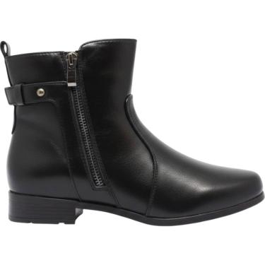 Imagem de Bota Feminina Casual Dia a Dia Passeio Trabalho com Zíper Cano Baixo e Salto Baixo Conforto Mooncity 72325