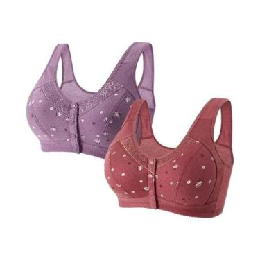 Imagem de Sutiã Esportivo Sem Costura E Sem Fio De Algodão plus Size Com Fecho F