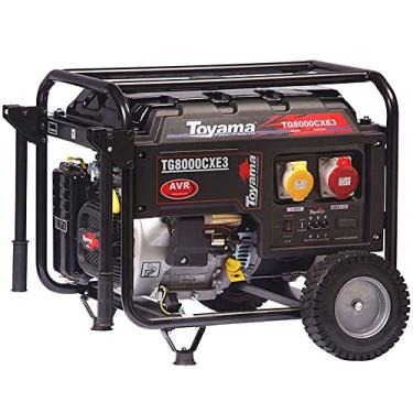 Imagem de GERADOR TOYAMA A GASOLINA TG8000CXE3, TRIFASICO, 380V, 60HZ, 8,75KVA, PART. ELETRICA/MANUAL, COM RODAS