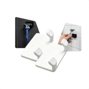 Imagem de Kit 2 Suporte Para Barbeador Adesivo Universal Sem Furadeira Organizad