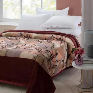 Imagem de Cobertor dyuri plus guadalquivir - 1,80 x 2,20 - marrom/vinho - jolite