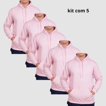 Imagem de Kit 5 Moletons Unisex Com Capuz Estilo Urbano Premium - Lucam, Rosa, M
