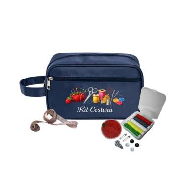 Imagem de Bolsa Necessaire Kit Costura Costureira Resistente Portátil - Azul - M