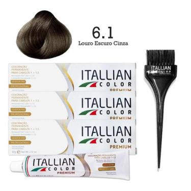 Imagem de 3 Unidades Coloração 6.1 Louro Escuro Cinza  Itallian Color - Itallian