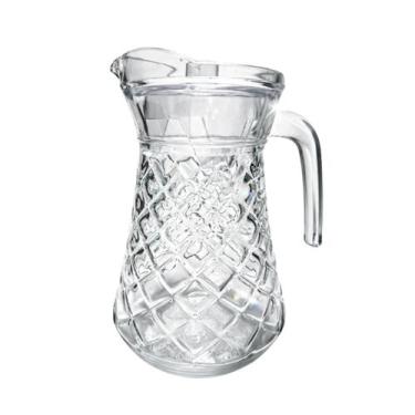 Imagem de Jarra Vidro com Tampa 1,3L Transparente Suco Água Resistente Restauran