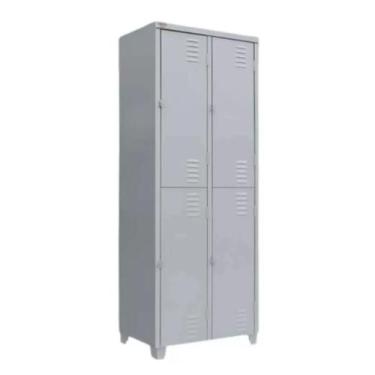 Imagem de Roupeiro de Aço Locker Academia Vestiário 4 Portas Cor:Cinza - Ateliê 