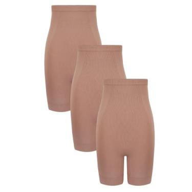 Imagem de Kit 3 Bermudas Cintura Alta Modeladora Trifil Microfibra Cós Silicone 