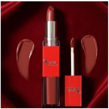 Imagem de Batom Líquido Matte 2 em 1 Vermelho Alta Cobertura e Longa Duração Bel
