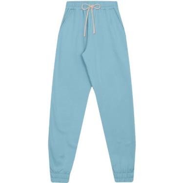 Imagem de Calça Feminina em Moletom Felpado Just Basic, Azul, GG