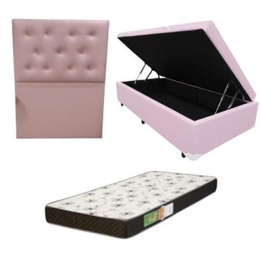 Imagem de Cama Box Baú Solteiro Blindada com Colchão Solteiro Espuma D20 12cm  K