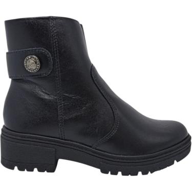 Imagem de Bota Feminina Casual Dia a Dia Passeio Trabalho Inverno em Couro Cano Baixo e Salto Bai...