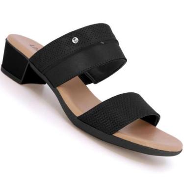 Imagem de Tamanco Usaflex Mm0804 Salto Bloco Feminino, Preto, 38
