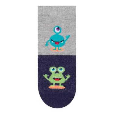 Imagem de Meia para bebê antiderrapante estampada de menino Selene, Mescla claro