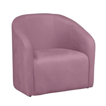 Imagem de Poltrona Decorativa Orgânica Loren para Sala de Estar em Veludo Confortável Rose Loja S...