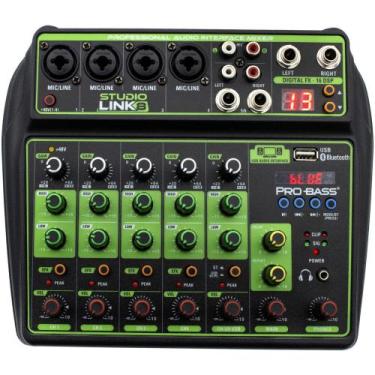 Imagem de Mesa de Som 8 Canais com Interface USB Pro Bass Studio Link 8