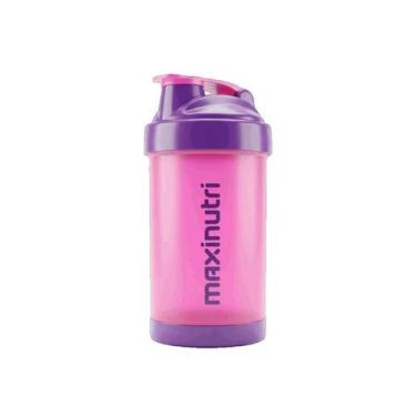 Imagem de Coqueteleira (500ml) - Cor: Rosa Tampa Roxa - MaxiNutri