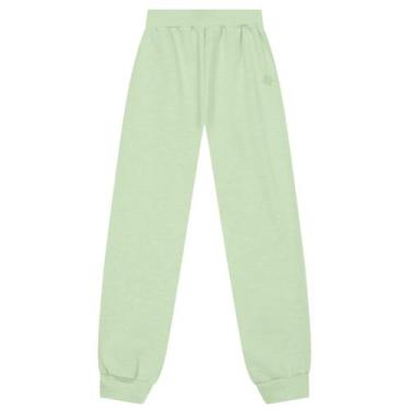 Imagem de Calça jogger infantil menina em moletinho Brandili, Verde, 6