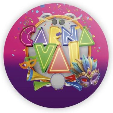 Imagem de Capa Para Mini Painel Redondo 50cm Tema Carnaval Arco Colorido Festa F