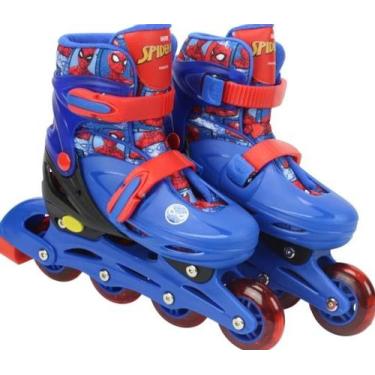 Imagem de Kit Patins 4 R-proteção-32/35 - Homem Aranha - BBR Toys