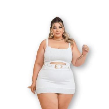 Imagem de Macaquinho Plus Size Short Saia Strass Moda Plus Size 0654 - Bellucy M