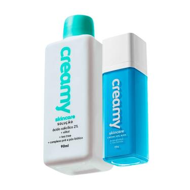 Imagem de Kit Skincare para Linhas de Expressão Creme Redutor Antiacne 2 Produtos Multicolorido Creamy 30G 90ML