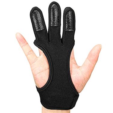 Imagem de Luvas de tiro com arco para caça e caça com três dedos Protetor de arco e flecha Acessórios para equipamentos de proteção