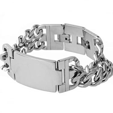 Imagem de suhang 21 Cm Jóias Clássicas Pulseira Masculina Aço Inoxidável Corrente De Elo Duplo Para Homem Presente