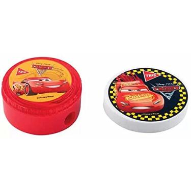 Imagem de Disney Kit Apontador Com Depósito + Borracha - Cart C/2 Un -Carros,Multicor