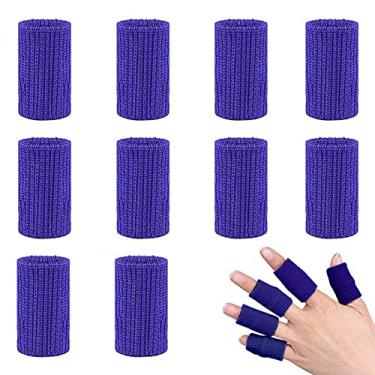 Imagem de 10 peças mangas de dedo suporte de dedo elástico respirável protetor de dedo para aliviar a dor esportes basquete badminton(C)