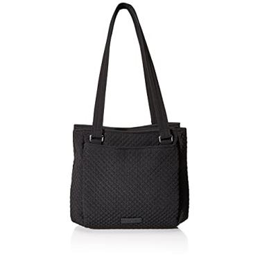 Imagem de Vera Bradley Bolsa feminina de microfibra com vários compartimentos, Preto clássico, One Size