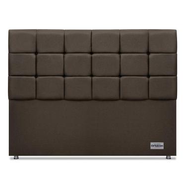 Imagem de Cabeceira Amur Linho Marrom Queen (12x160x125) - Ortobom