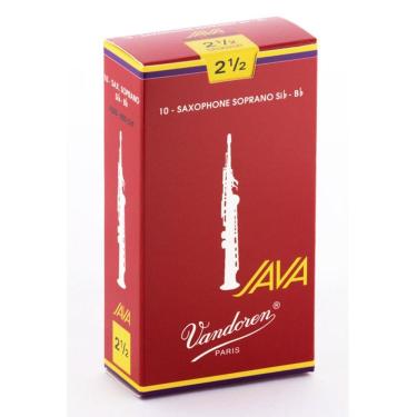 Imagem de Palheta Vandoren Java Red Cut 2.5 Para Sax Soprano Caixa Com 10
