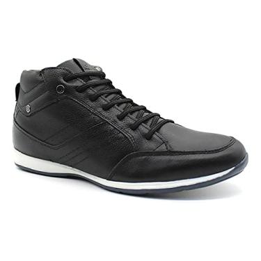 Imagem de Bota Masculina Casual em Couro com Elástico e Ziper Lateral NE-1008 Preto Cor:Preto;Tamanho:41;Gênero:Masculino