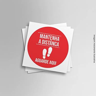 Imagem de Kit Cartela Adesivo Sinalização Mantenha Distância 10 Unid.