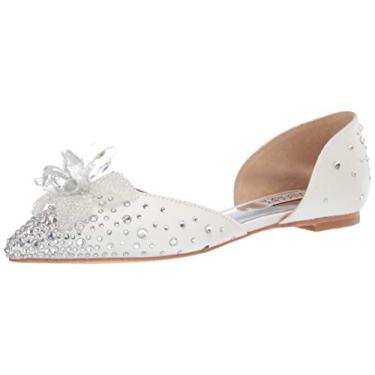 Imagem de Badgley Mischka Haddie Mocassim Feminino, Cetim branco, 5