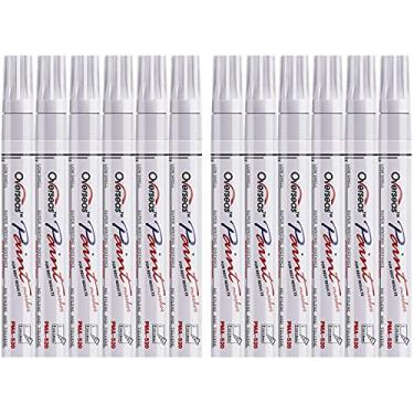 Imagem de Lesun Overseas Canetas de tinta brancas, marcadores de tinta, pacote com 12, à prova d'água, à base de óleo, secagem rápida e permanente, marcadores para rocha, pedra, cerâmica, madeira, tecido,