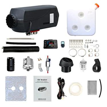 Imagem de Aquecedor de ar diesel, aquecedor de estacionamento, aquecedor a diesel de aquecimento rápido, aquecedor de estacionamento diesel 12V/24V com monitor LCD desembaçador para carro ônibus caminhões motor-casa e barcos, preto, 12V